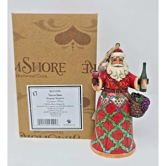 Jim Shore 2013 Vineyard Santa Ornament #4034398 In Box JS11 - Picture 1 of 13